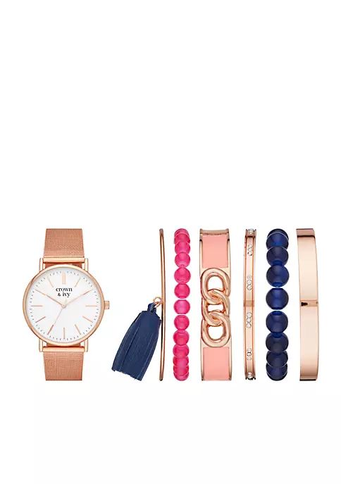 Women's Gold-Tone Mesh Watch & Bracelet Set | Belk
