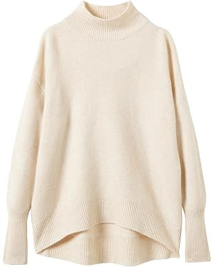 LINY XIN 100% Merino Wool Sweater for Women Fall Winter Casual Mock Neck Warm Soft Long Sleeve Lo... | Amazon (US)