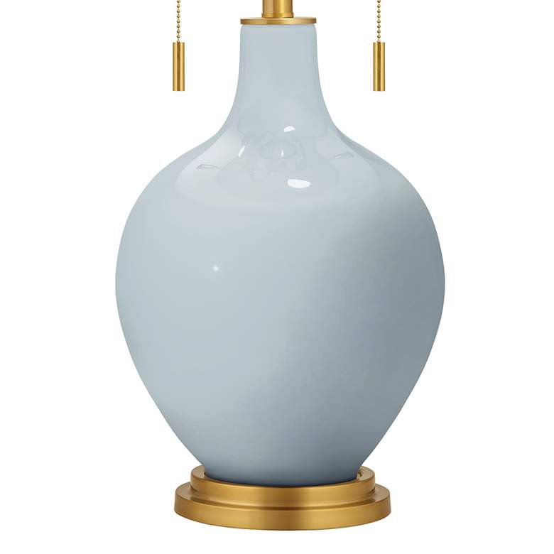 Color Plus Toby Brass 28" Take Five Blue Glass Table Lamp | Lamps Plus
