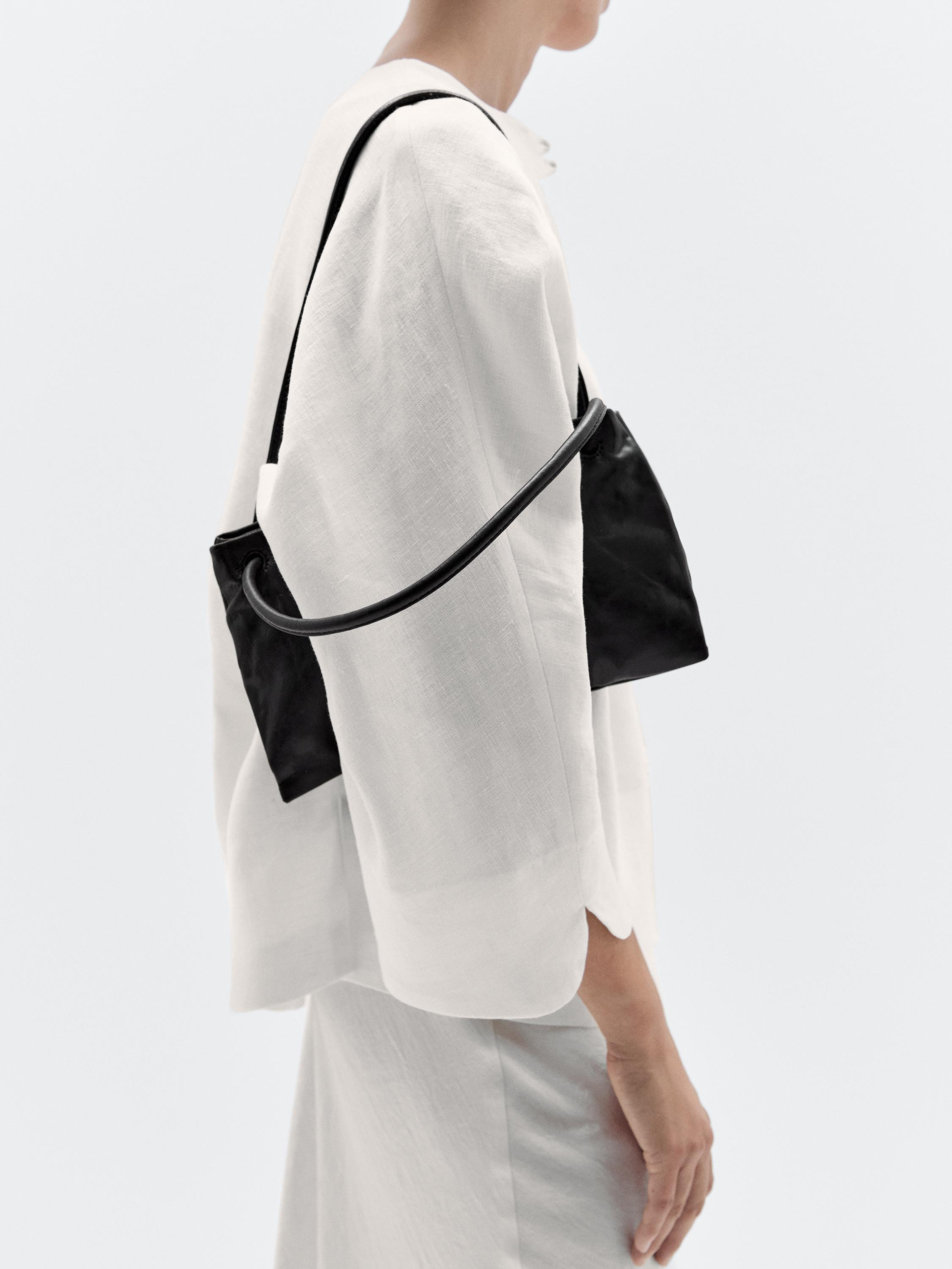 Small nappa leather bag with compartments | Massimo Dutti UK