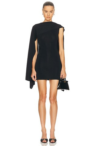 by Marianna Nasim Knit Cape Mini Dress | FWRD 