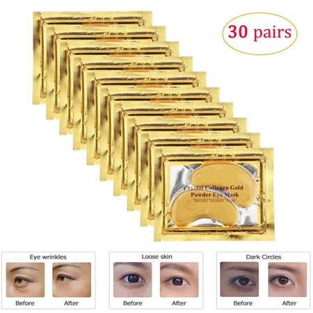 Rotus 30 Pairs Gold Eye Mask Power Crystal Gel Collagen Masks, Great For Anti Aging, Dark Circles &  | Walmart (US)
