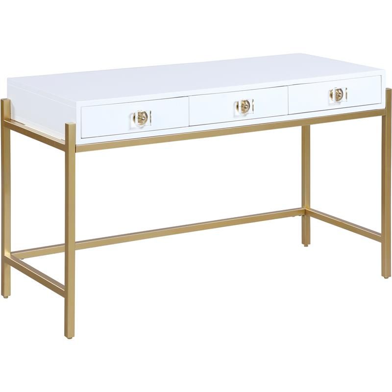 Meridian Furniture Abigail White / Gold Desk/Console - Walmart.com | Walmart (US)