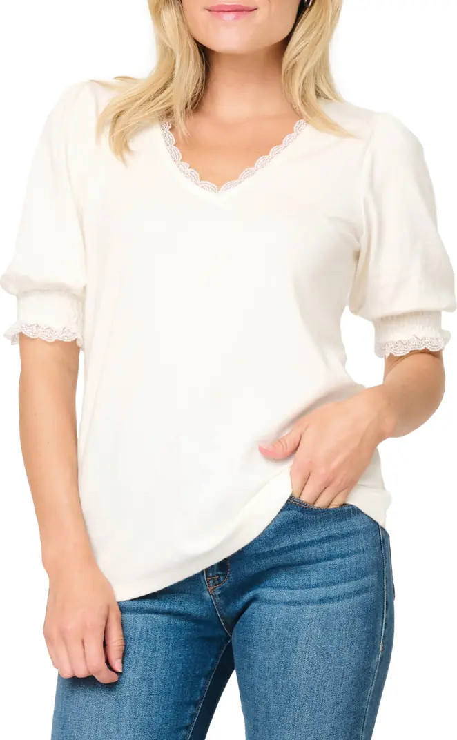 Lace Detail V-Neck Knit Top | Nordstrom