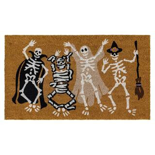 Home Accents Holiday Skeleton Costumes 18 in. x 30 in. Halloween Coir Outdoor Mat 969875 - The Ho... | The Home Depot
