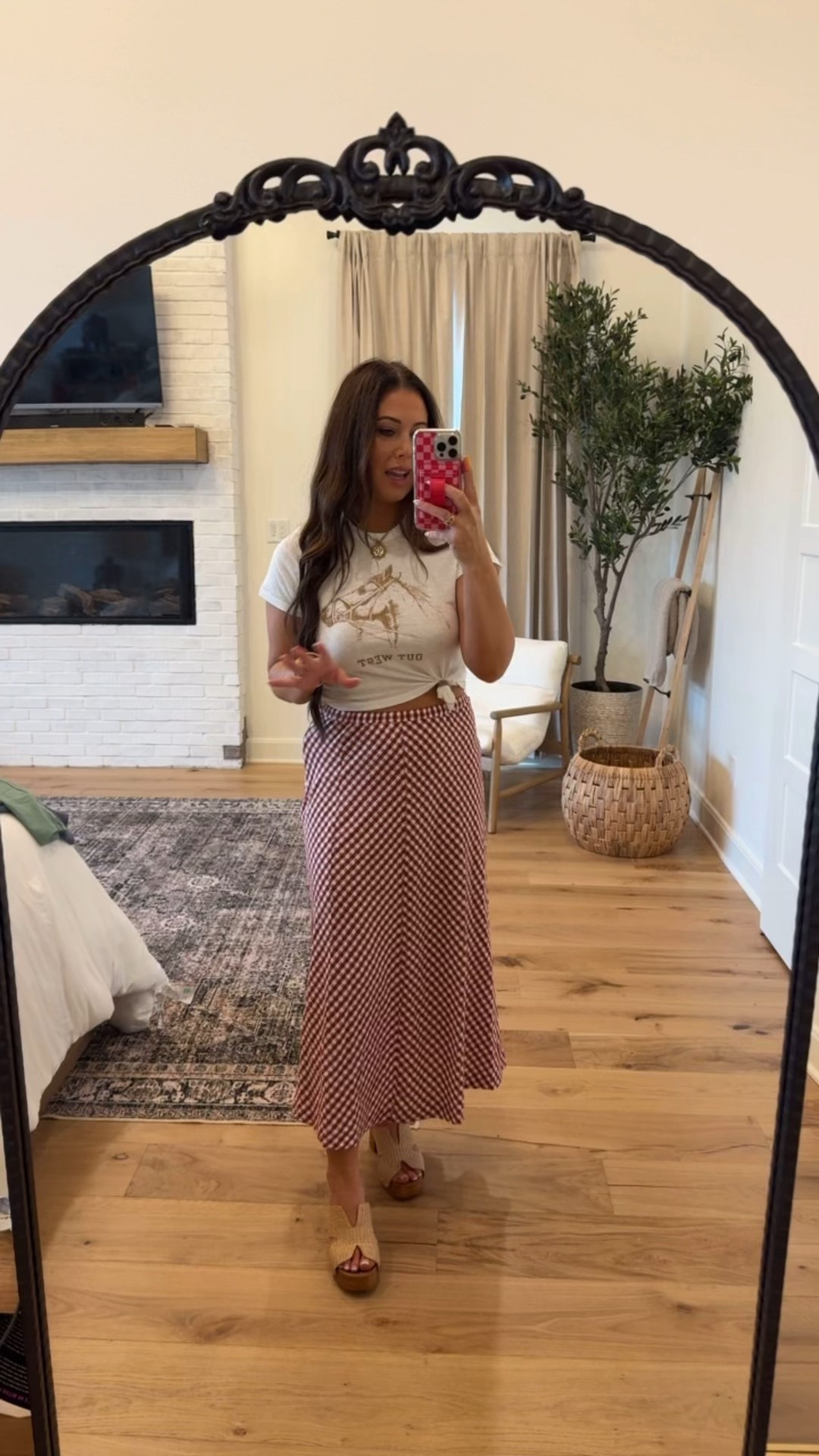 Gingham midi skirt + graphic tee outfit 🤎

The cutest western-inspired spring look — flattering midi skirt, easy graphic tee, and neutral platform slides. Effortless but styled.

Everything linked here 🤍

#LTKSaleAlert #LTKootd #LTKgrwm