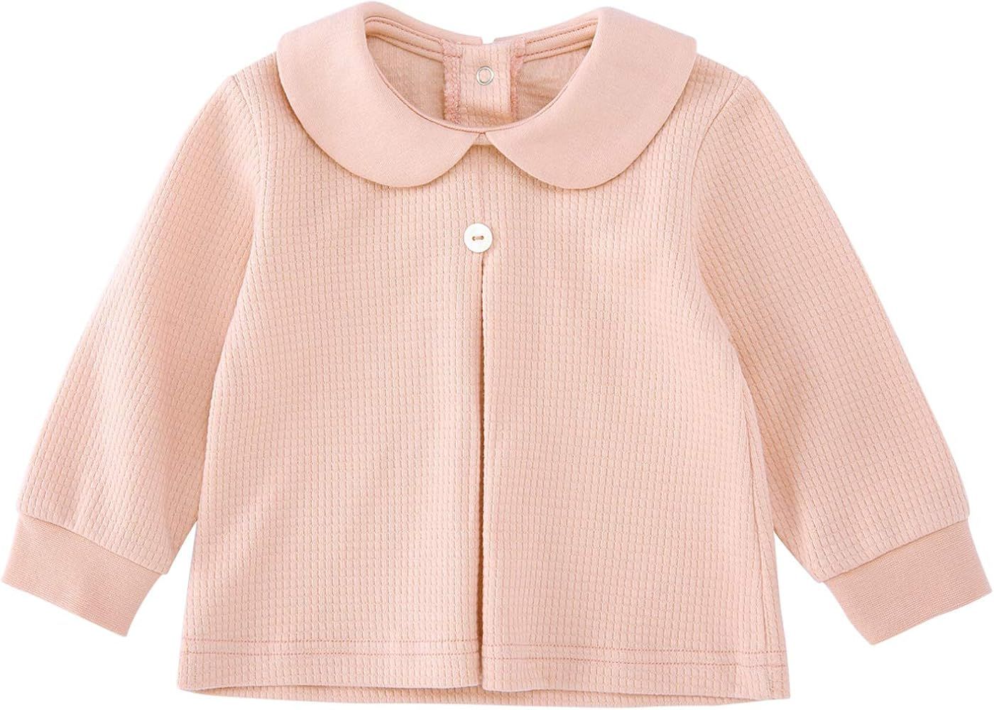 pureborn Baby &Toddler Girls Cotton Long Sleeve Shirts Blouse Tops | Amazon (US)