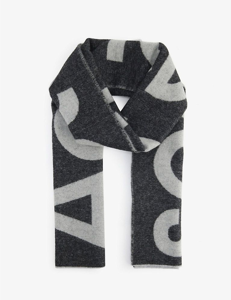 ACNE STUDIOS Toronty logo-intarsia wool-blend scarf | Selfridges