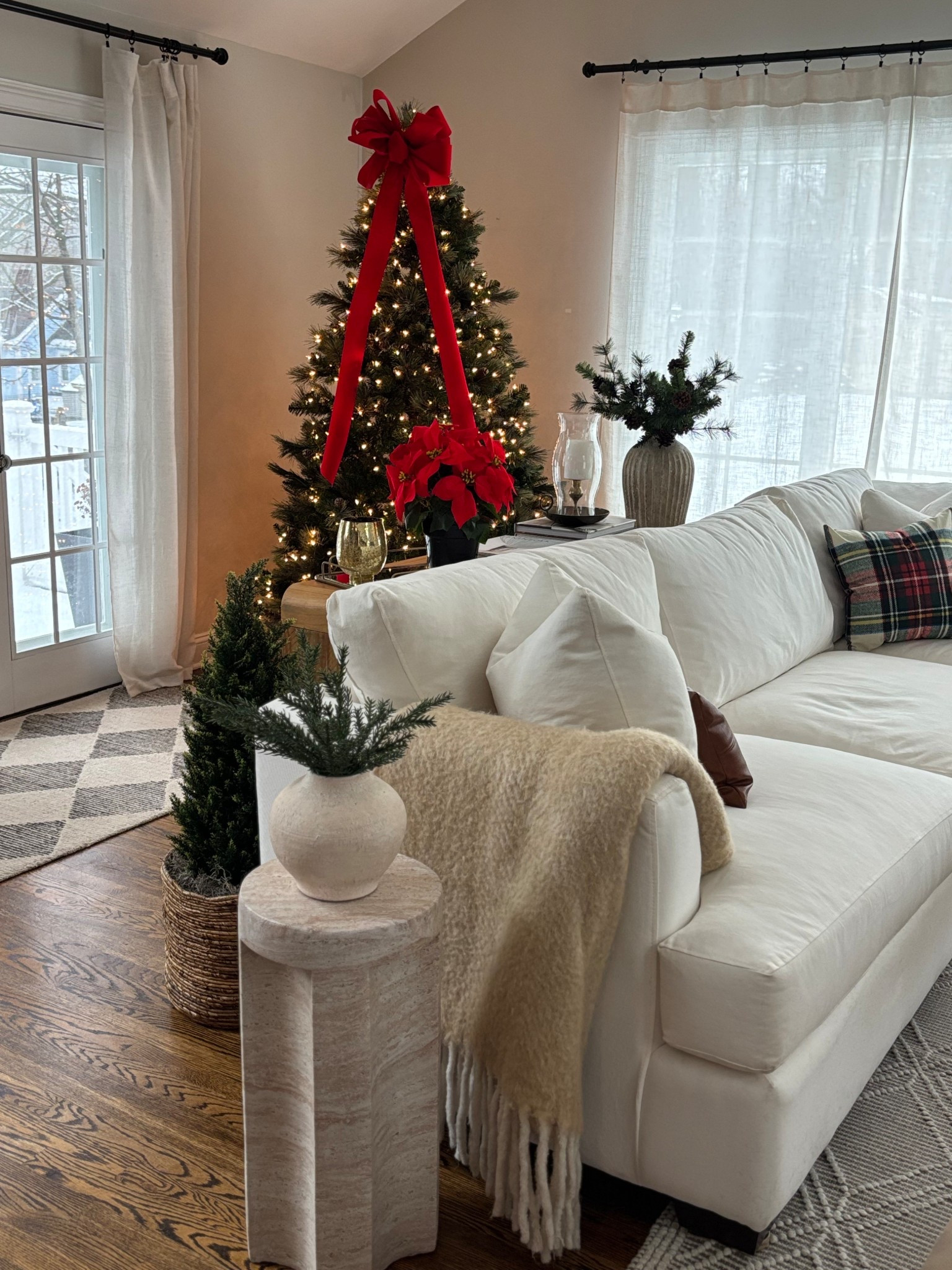 Classic Christmas Home Decor: Red Bows & Green Pines #LTKHoliday

#LTKSeasonal #LTKHome