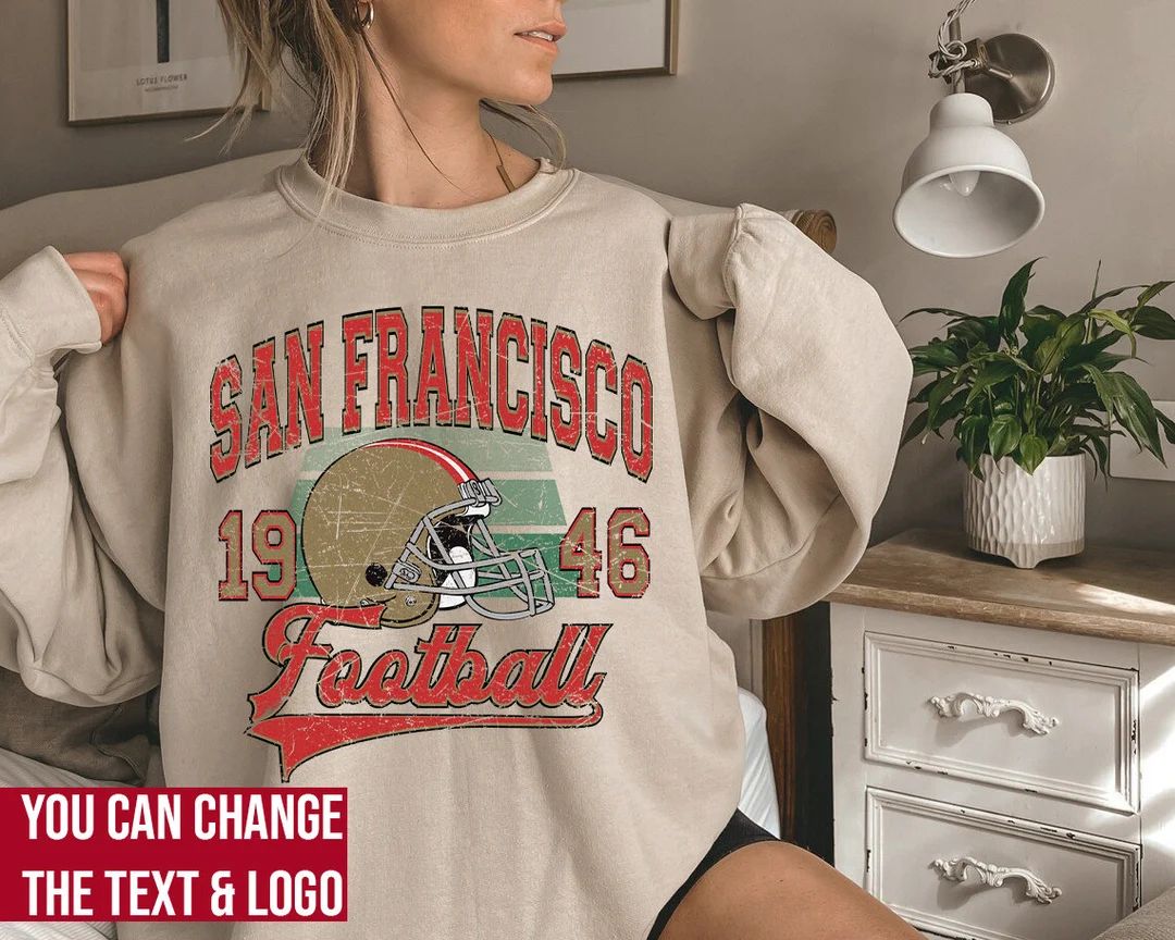 San Francisco Football Sweatshirt San Francisco Football - Etsy | Etsy (US)