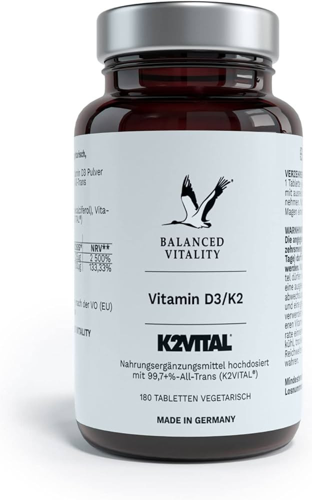 Balanced Vitality Vitamin D3 K2 Depot – 99,7% +% All Trans MK7 (K2VITAL von Kappa) – Sonnenvi... | Amazon (DE)