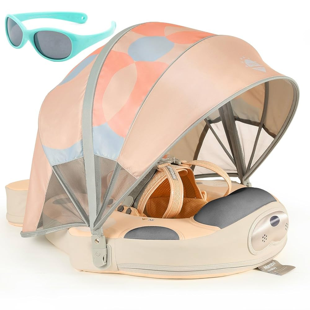 Mambobaby Float with Canopy and Tail New Upgraded Non-Inflatable Baby Pool Float Mambo Float Swim... | Amazon (US)