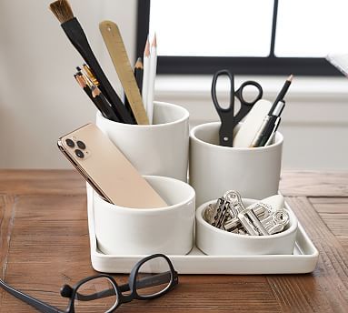 Mason Desktop Organizing Collection - Ivory | Pottery Barn (US)