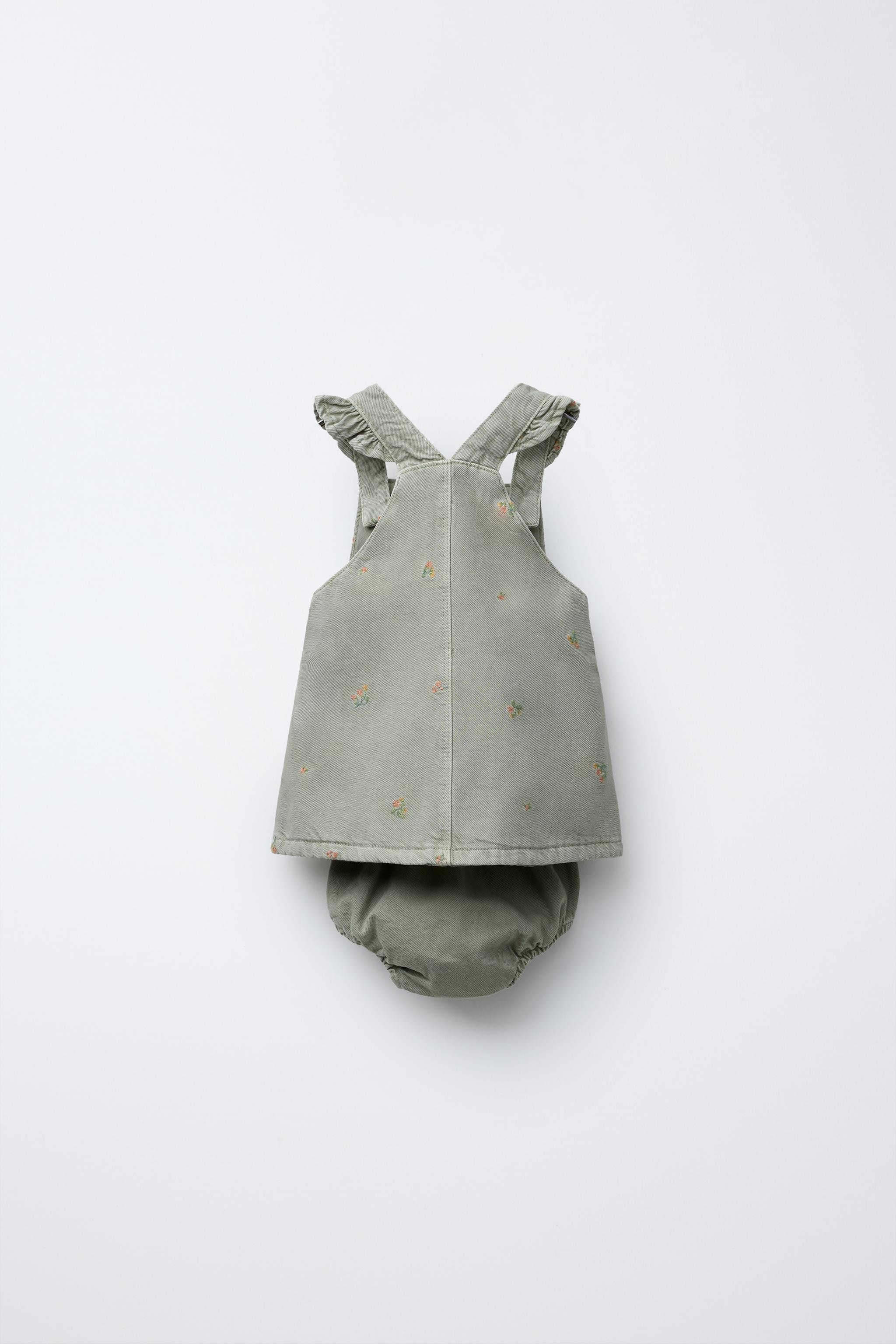 EMBROIDERED FLORAL TWILL PLAYSUIT | Zara US