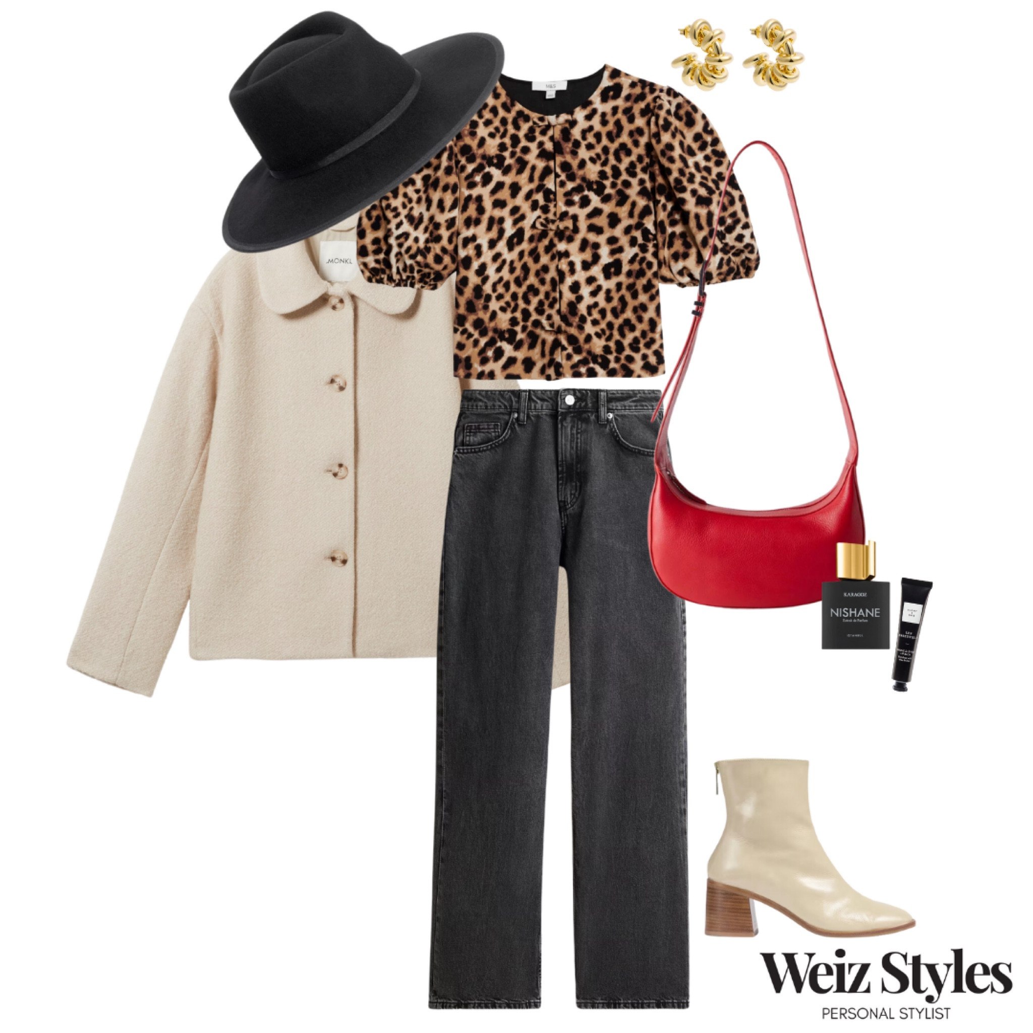 I’m embracing my leopard obsession once again in this fab transitional look ❤️ a pop of red offsets the neutrals and adds some fun alongside the lovely leopard 🐆 

Head to www.weizstyles.com to find out how I can help you on your style journey 💃🏻

Louise x

Personal stylist, styling, ootd, neutral aesthetic, London, Weiz styles, shopping, outfit of the day, uk, confident, handbag, bag, perfume, fragrance, lipstick, lip, elevate you style, feel good, flat lay, shopping, high street, designer, ltk, high street, designer, jeans, denim, black, straight leg, hoodie, top, bows, teen, trendy, cool, fun, aesthetic, puff sleeve, feminine, character, womenswear, M&S, marks and Spencer, fedora hat, jacket, boxy, handbag, boots, patent, cream, pop of colour, leopard print, neutral, red, lipgloss, lip balm, gold earrings, fab, fabulous, H&M, net a porter, John Lewis, Harvey Nichols 

#LTKautumn #LTKstyletip #LTKuk