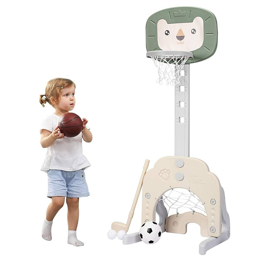 Costzon Kids Basketball Hoop, Toddler Sports Activity Center w/ 5 Adjustable Height Levels, Baske... | Amazon (US)