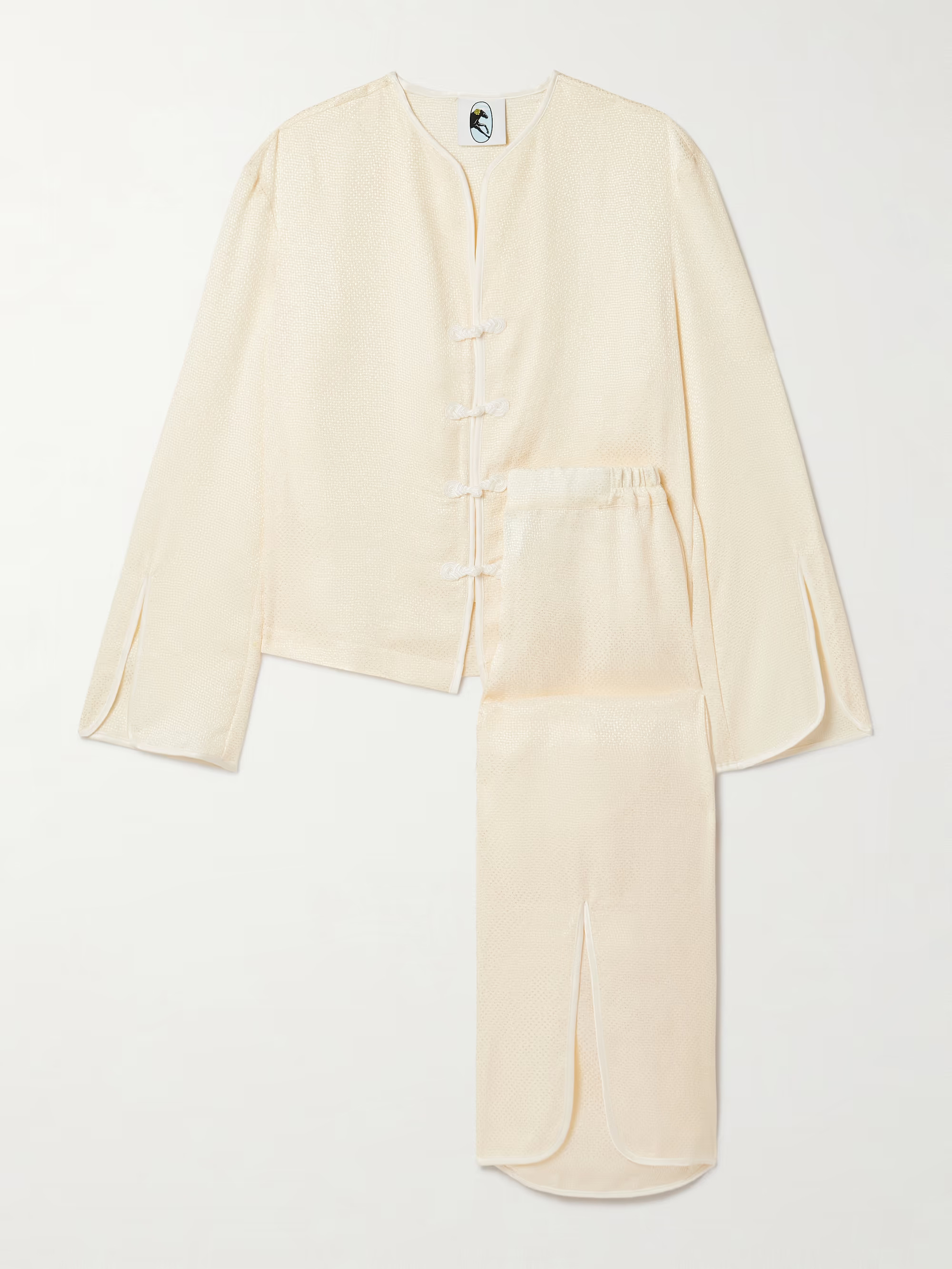 Louis satin-jacquard pajama set | NET-A-PORTER (UK & EU)