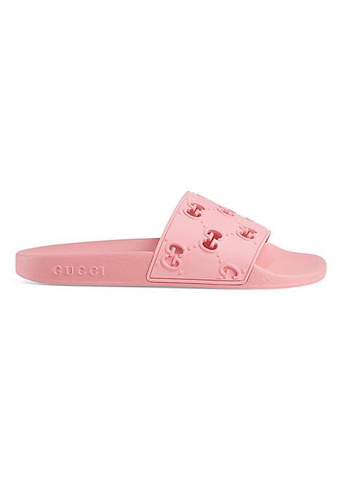 Gucci Women's Rubber Pursuit G Slides - Rose - Size 35 (5) Sandals | Saks Fifth Avenue