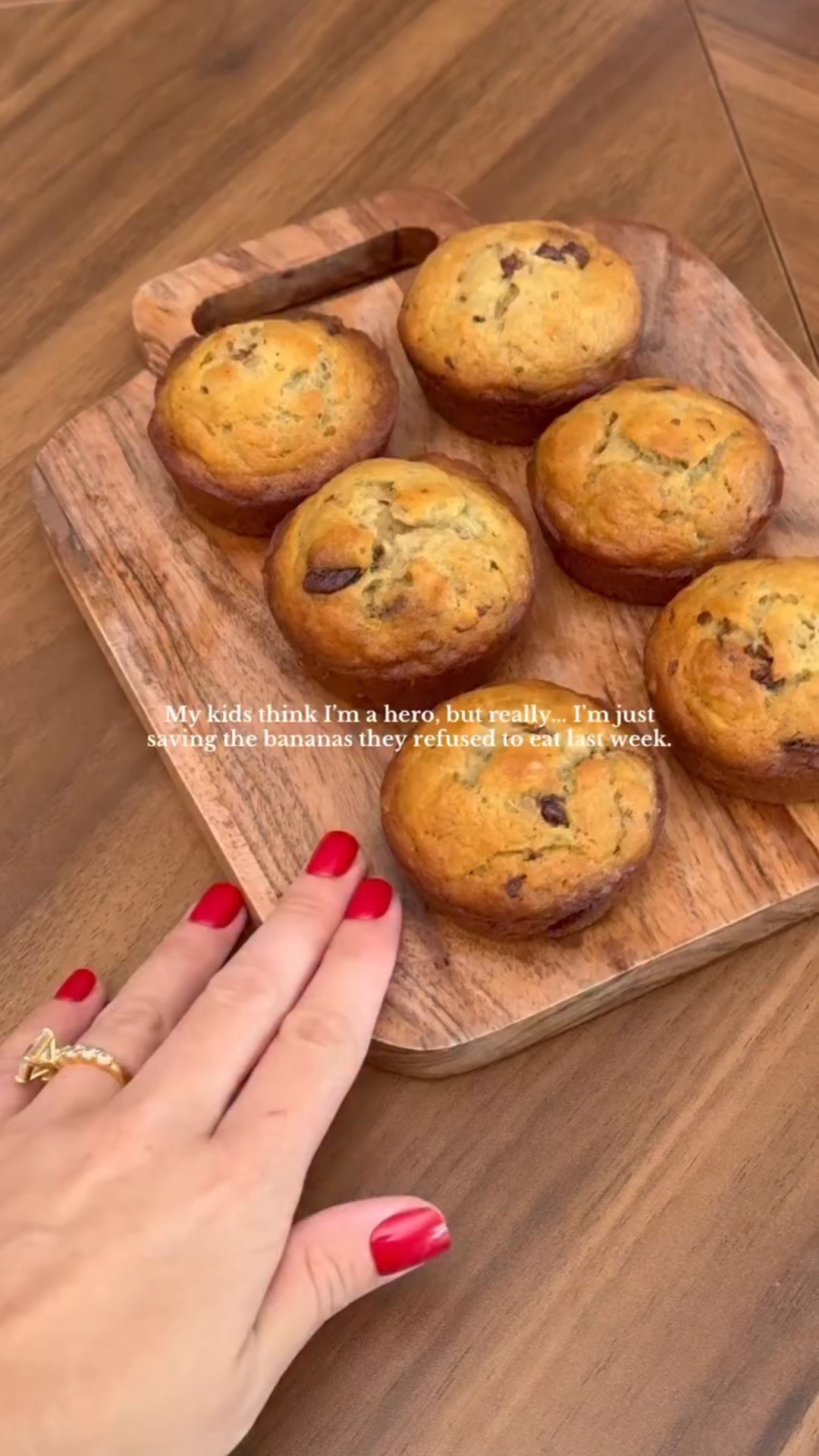 My kids think I’m a hero, but really… I’m just saving the bananas they refused to eat last week. 🙃🍌 These banana chocolate chip muffins are soft, sweet, and disappear in minutes around here. The best part? They’re quick to make and perfect for breakfast, snack time, or tossing in a lunchbox.

Would you like me to share the recipe?

#momlife #baking #muffins #bananamuffins #motherhood #kids #brownbananas #recipe