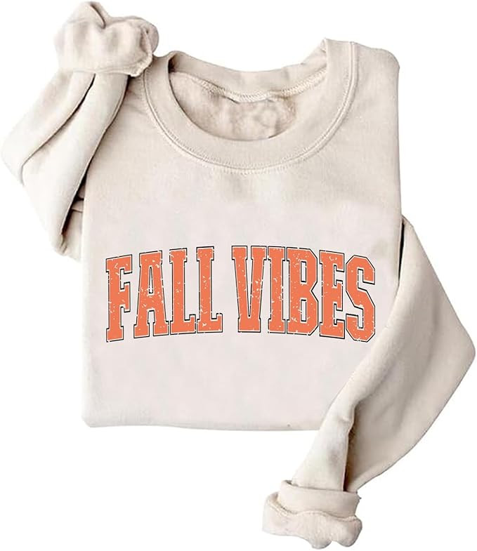 Retro Fall Vibes Sweatshirt Cozy Fall Sweatshirt Spooky Season Sweatshirts | Amazon (US)
