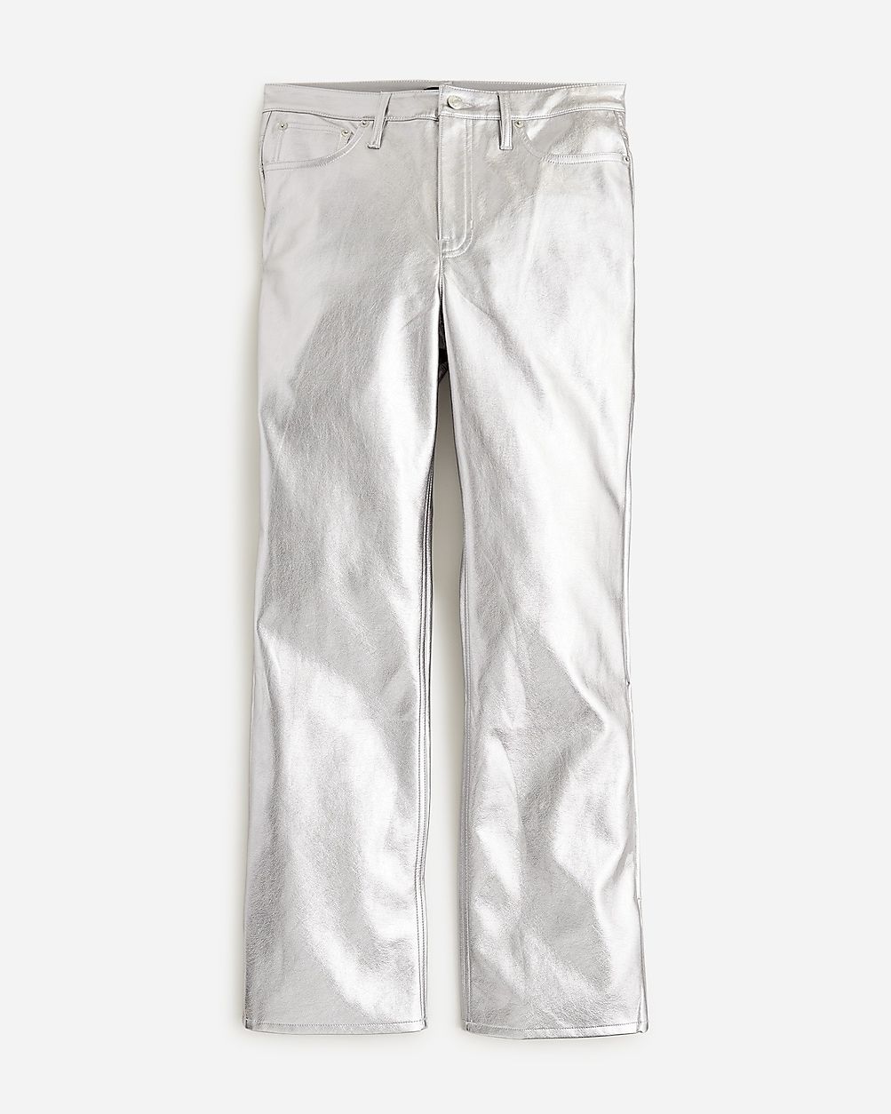 Full-length demi-boot pant in metallic faux leather | J.Crew US