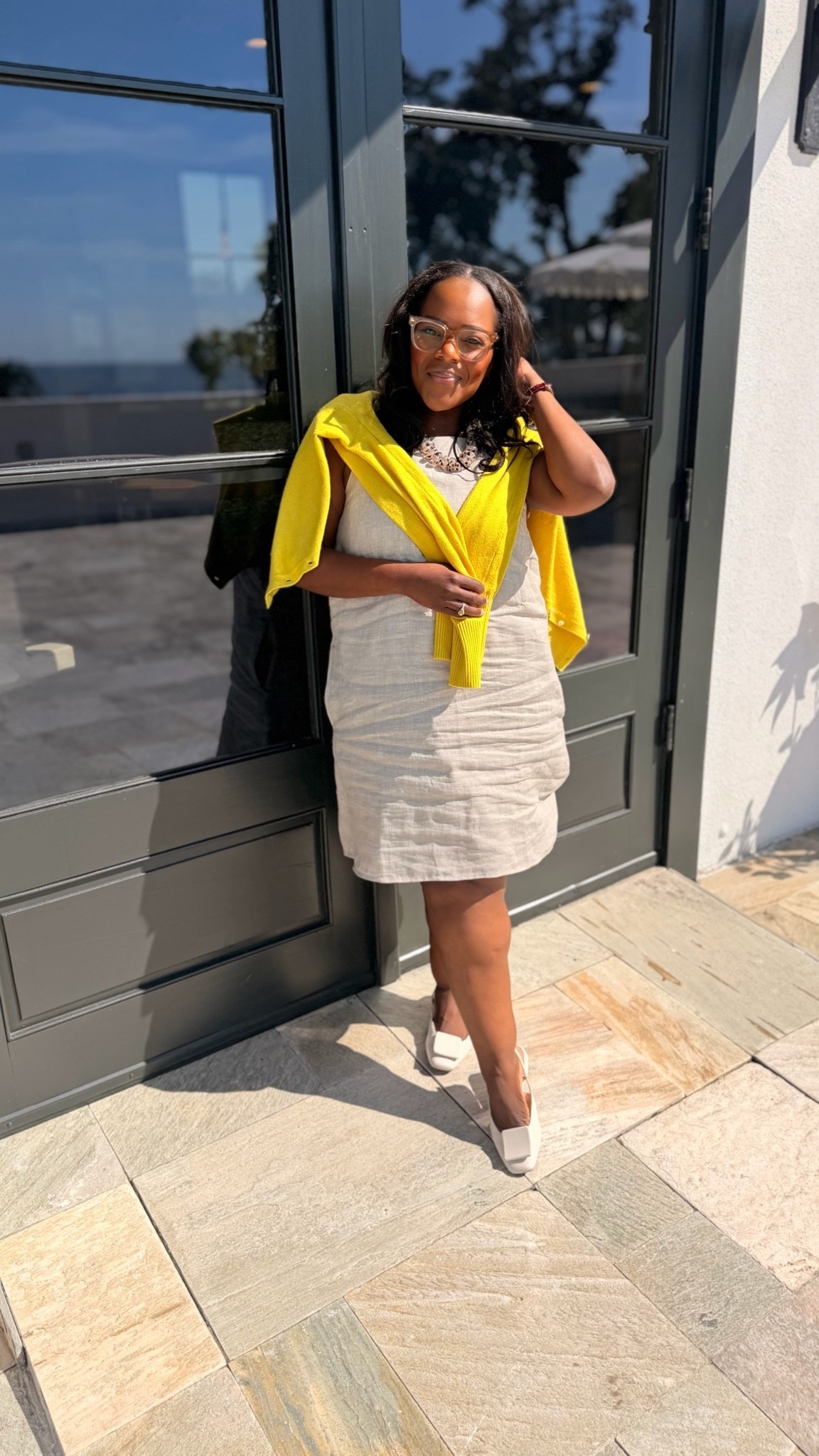 Loving this linen dress from @Quince perfect for conferences on the beach 🤭 draped a cardigan over my shoulder for the cold AC.

#LTKgrwm #LTKootd #LTKWorkwear