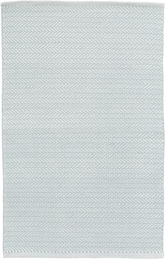 Dash and Albert Herringbone Light Blue/Ivory Handwoven Indoor/Outdoor Rug, 8 X 10 Feet, Blue/Ivor... | Amazon (US)