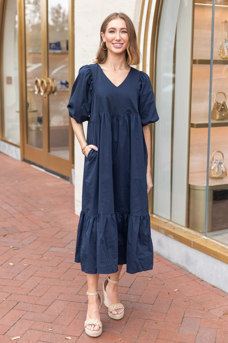 Mabel Dress- Navy | Avara