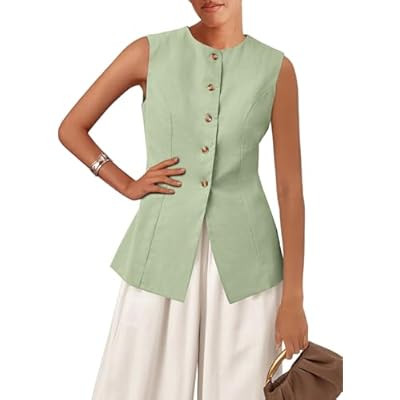 KIRUNDO Vest Tops for Women Trendy Dressy Business Casual Outfits 202… | Amazon (US)