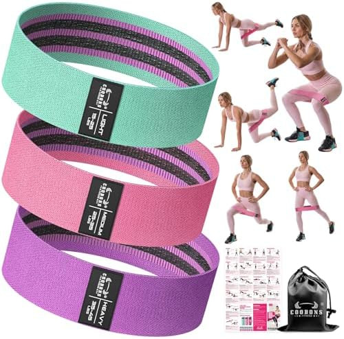Fabric Resistance Bands for Working Out - Exercise Bands for Women and Men, Booty Bands for Legs ... | Amazon (US)