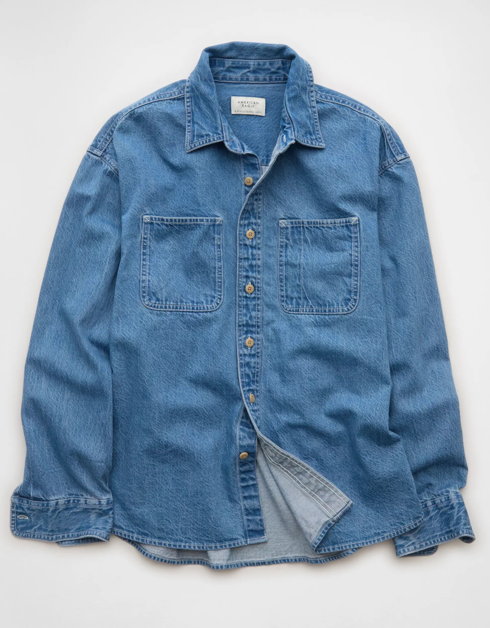 AE Everyday Denim Shirt | American Eagle Outfitters (US & CA)