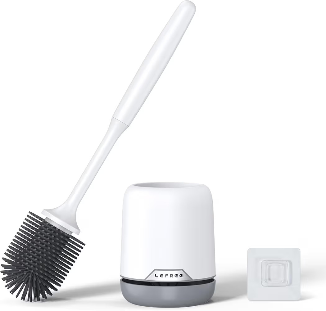 Lefree Silicone Toilet Brush and Holder,Bathroom Cleaner Brush Set,Non-Slip Handle Toilet Bowl Br... | Amazon (US)