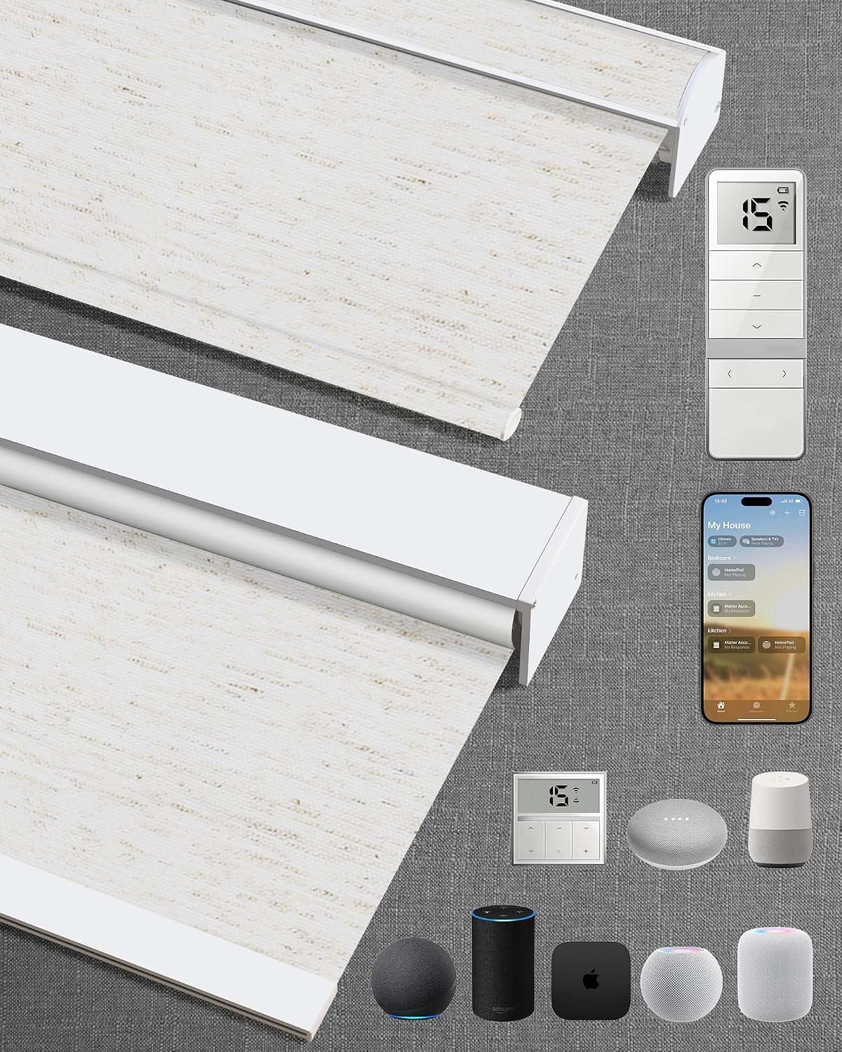 Kincmo Motorized Blinds with Remote, APP, Voice Control - 100% Blackout | Amazon (US)