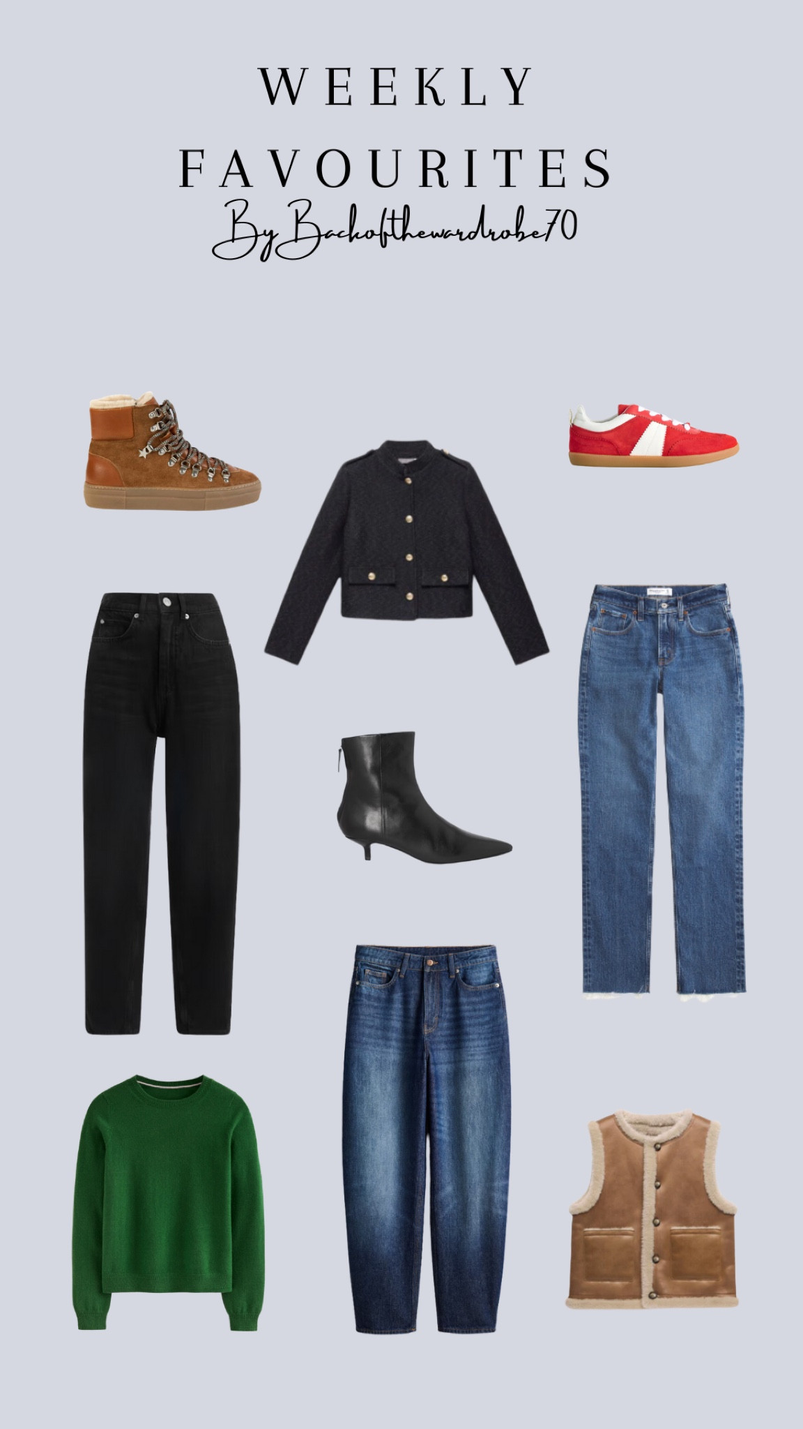 Weekly Favourites  

Autumn Winter Style, Autumn Winter Fashion, Outfit Inspiration, Jeans, Boucle Jacket, Boots, Sweater, Wardrobe Staples, Everyday Outfit, Layering, Gilet 


#LTKautumn #LTKeurope #LTKuk