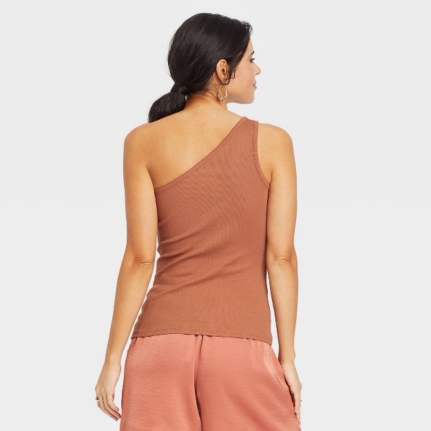 Women's Slim Fit One Shoulder Tank Top - A New Day™ | Target
