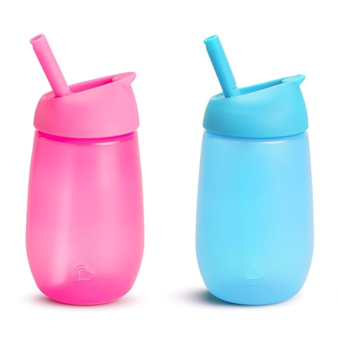 Munchkin Simple Clean Straw Cup, 10 Ounce, 2 Pack, Pink/Blue | Amazon (US)