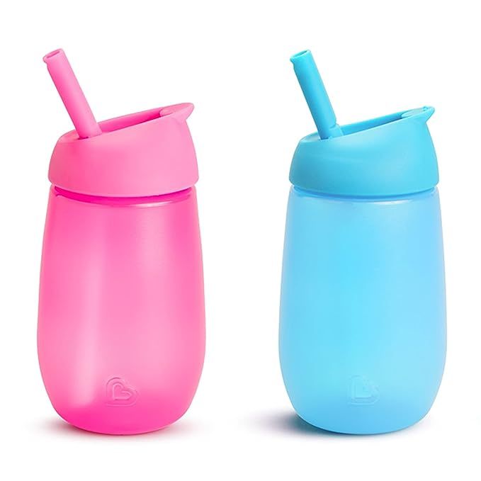 Munchkin Simple Clean Straw Cup, 10 Ounce, 2 Pack, Pink/Blue | Amazon (US)