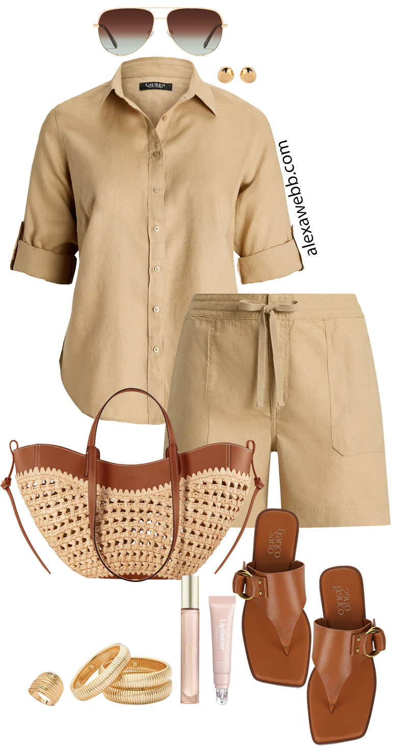 Plus Size Linen Set- A tan plus size linen set styled two ways! 
Perfect for keeping you cool and stylish this summer.
And don’t worry, if you don’t do shorts, I found coordinating pants!
#plussize
 

 #LTKSeasonal #LTKOver40 #LTKPlusSize