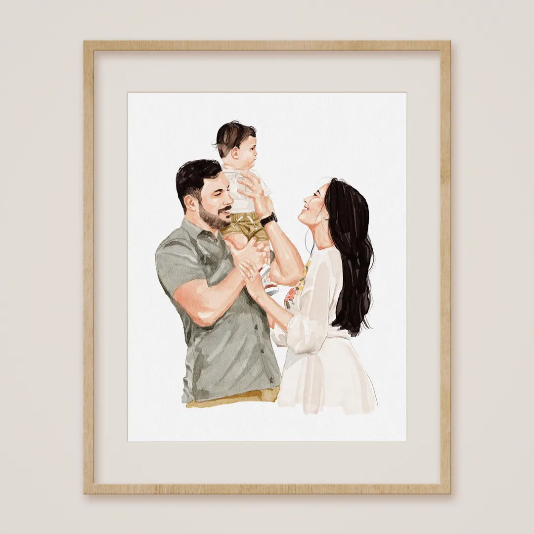 Hand-drawn Custom Family Portrait, Watercolor Family Painting From Photo - Etsy | Etsy (US)