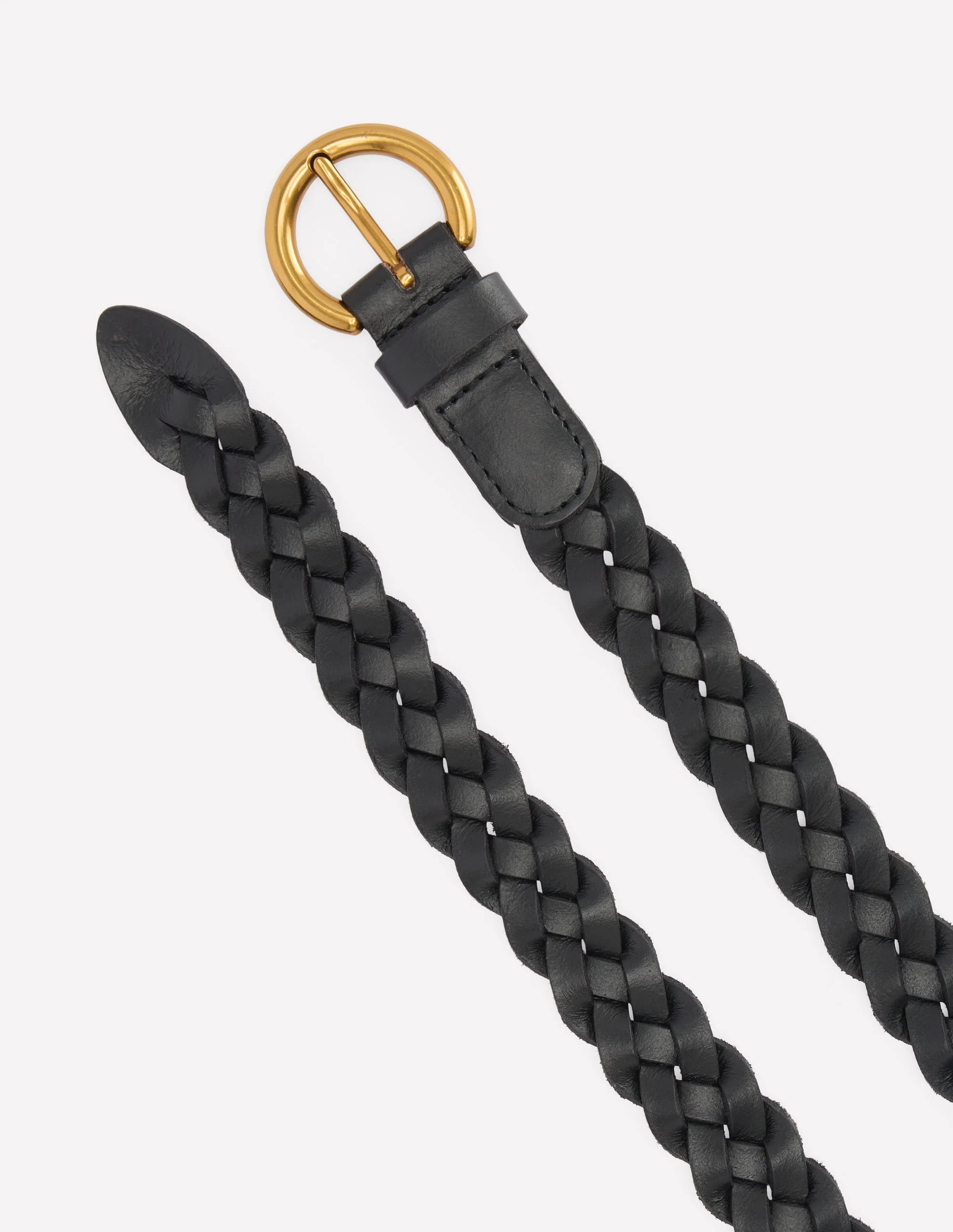 Skinny Plaited Belt-Black | Boden (US)