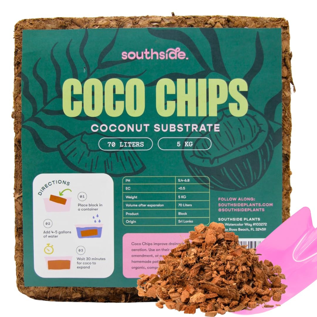 Southside Plants Coco Chip for Garden Potting Soil - Pre-Rinsed, Organic & Eco-Friendly Chunky Co... | Amazon (US)