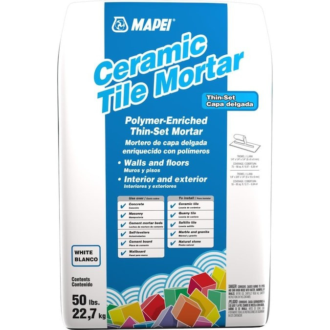 MAPEI Ceramic 50-lb White Thinset Tile Mortar Lowes.com | Lowe's