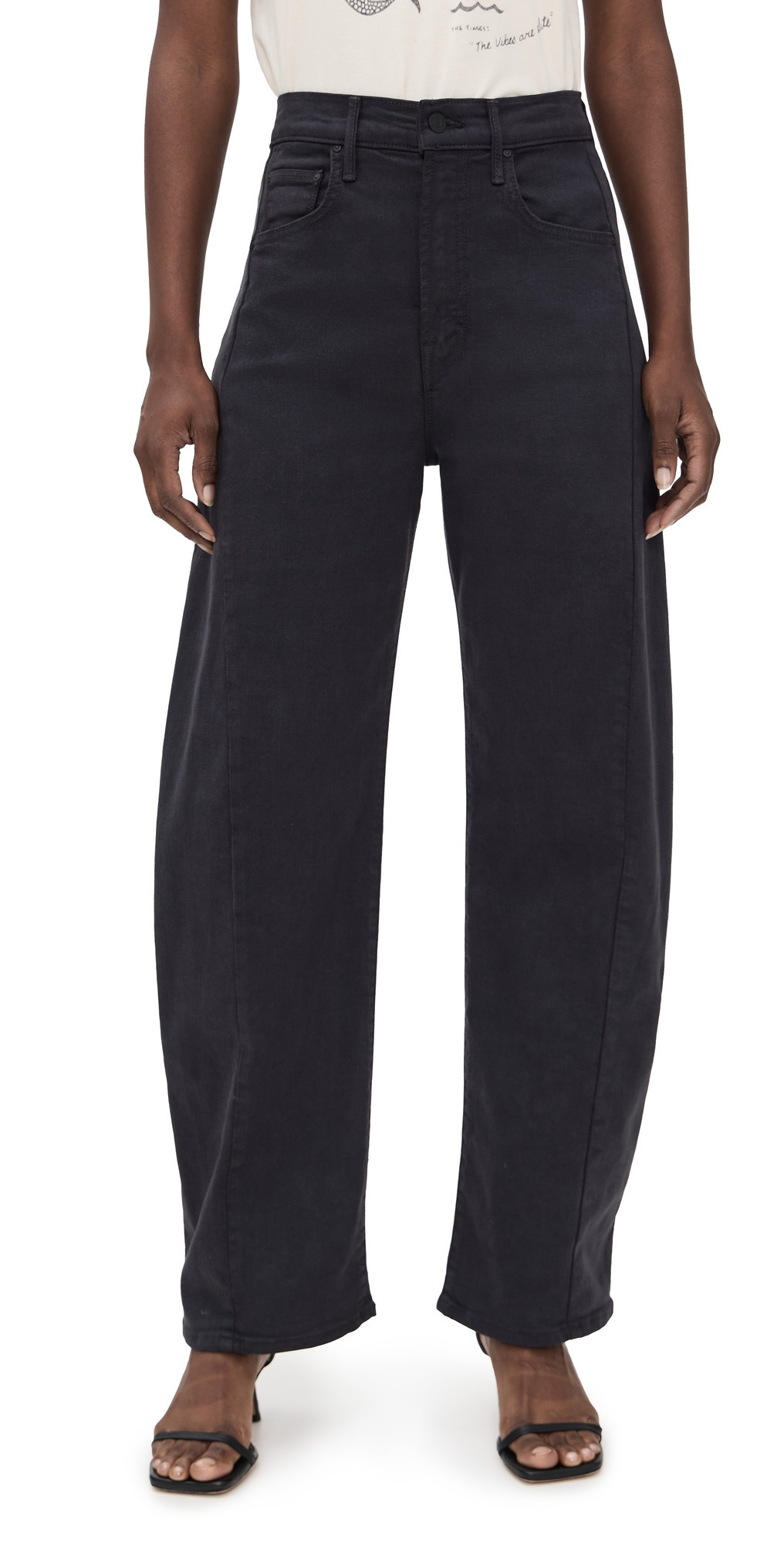 MOTHER The Half-Pipe Flood Jeans Faded Black 34 | Shopbop