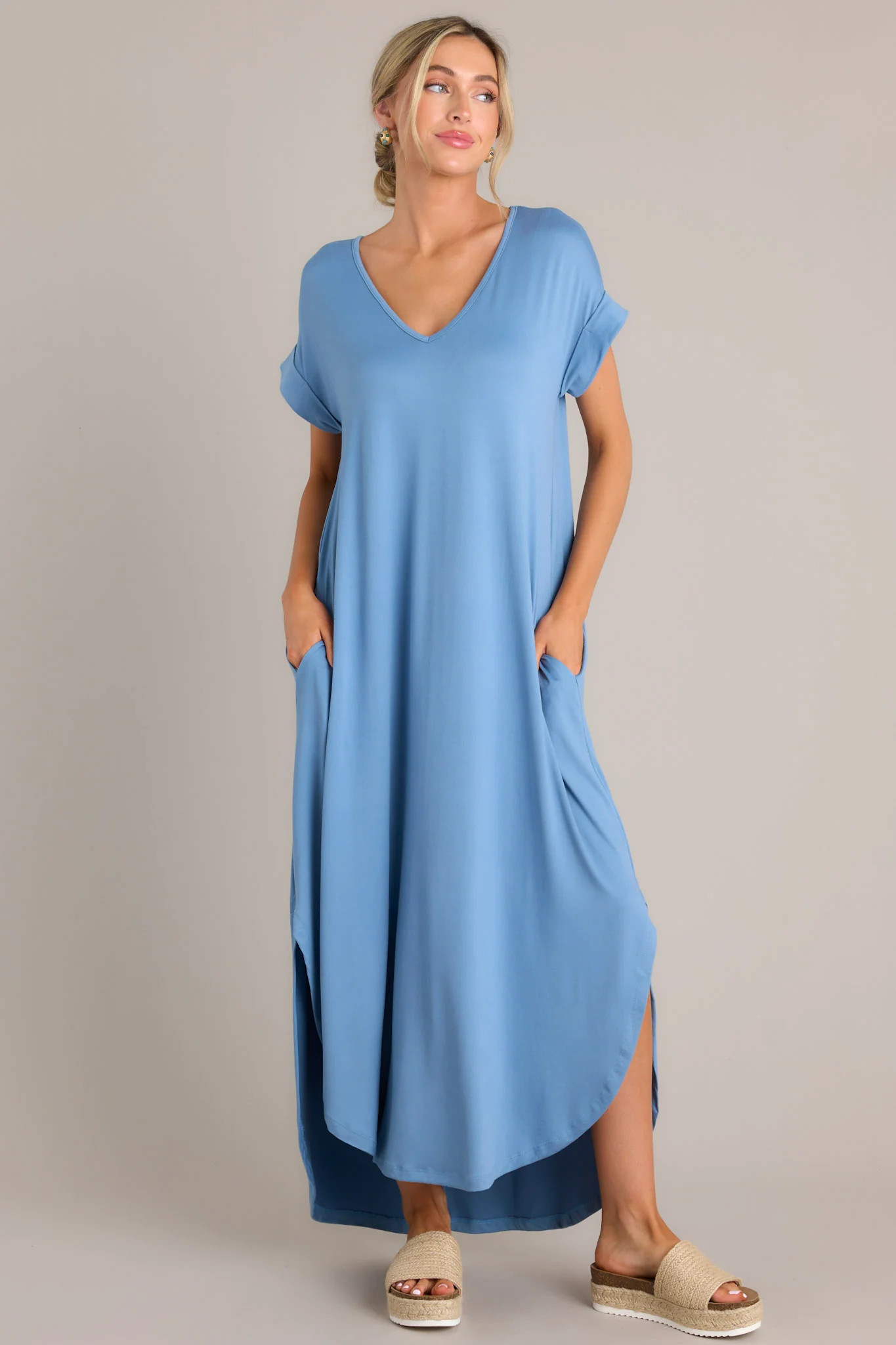 Always The Same Thing Slate Blue Dress | Red Dress