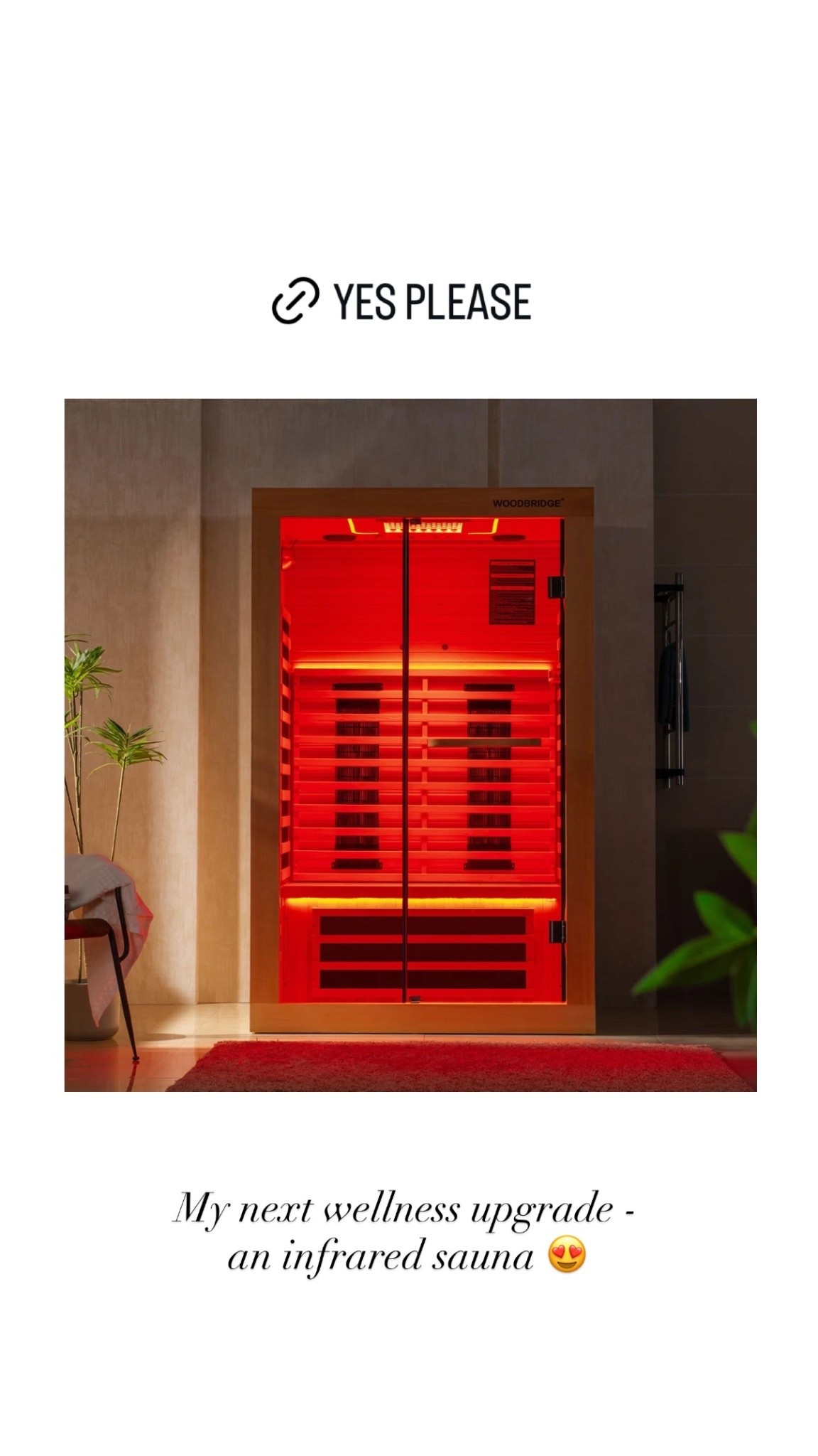 My next wellness upgrade - an infrared sauna 😍