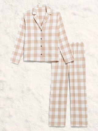 Plaid Flannel Pajama Pant Set for Women | Old Navy (US)