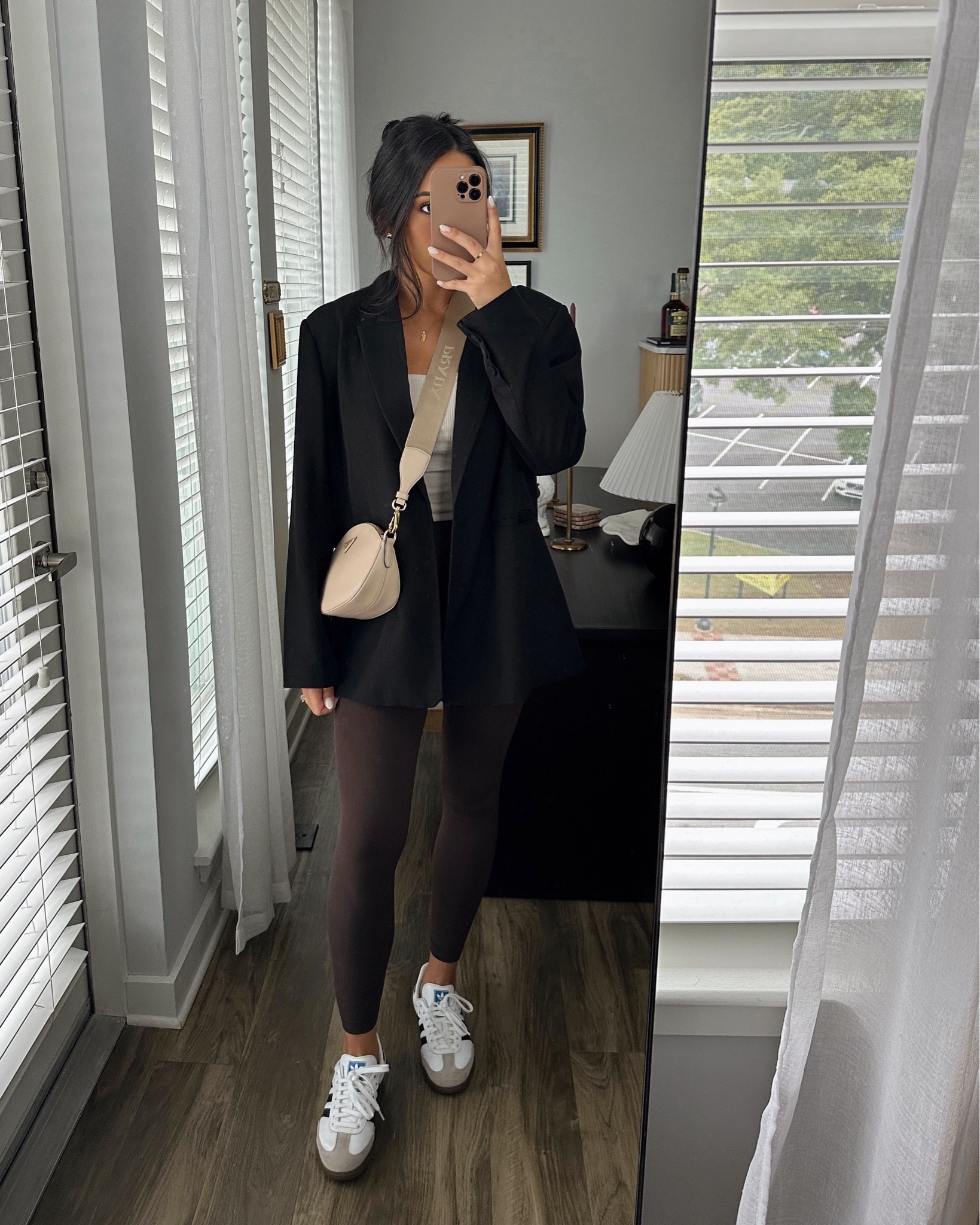 oversized leggings & blazer kinda day! skims tank is in color “stone” but it was limited edition so i tagged the same tank in a similar color 

#LTKSeasonal #LTKFindsUnder100 #LTKStyleTip
