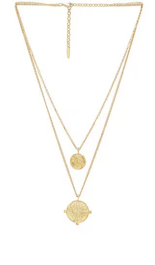 x REVOLVE The Double Coin Charm Necklace in Gold | Revolve Clothing (Global)