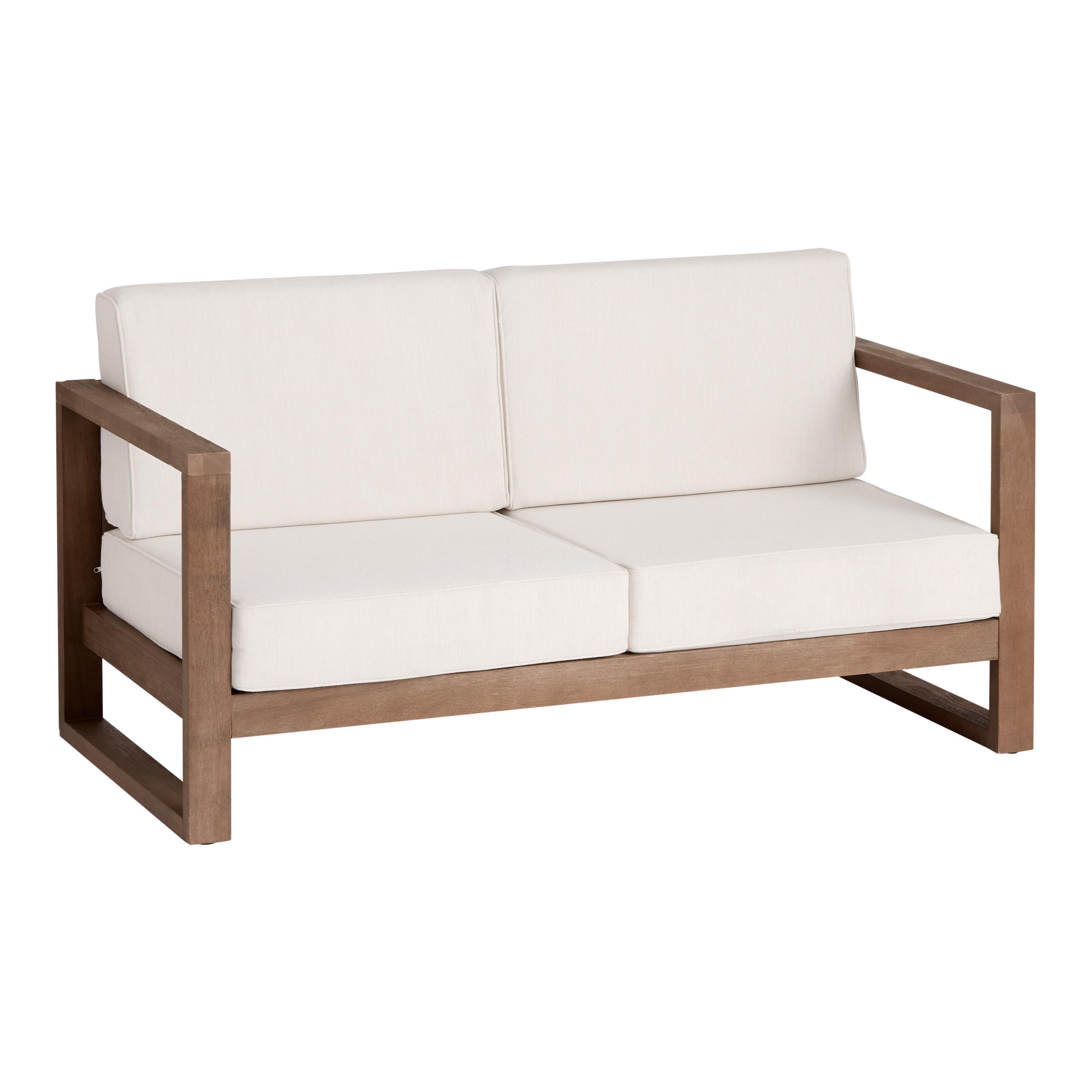 Segovia Light Brown Eucalyptus Outdoor Loveseat | World Market