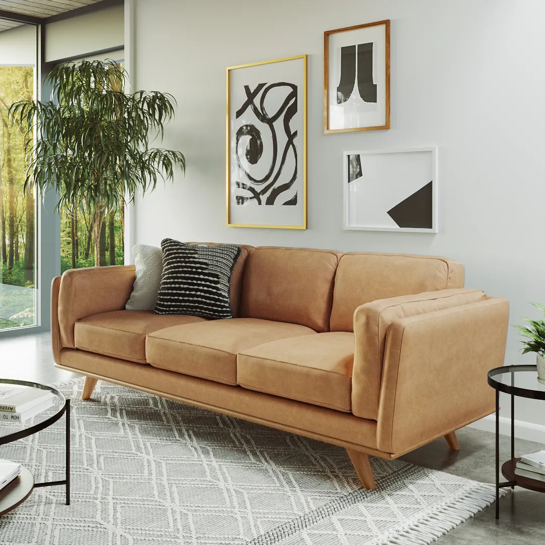 Timber 90" Leather Sofa - Charme Tan | Article